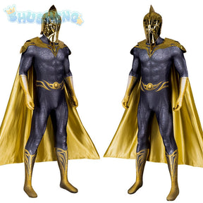 Movie Black Adam Cosplay Teth-Adam Costume Doctor Cos Fate Jumpsuit Headwear Cloak Halloween Party Men Combat Uniform Set