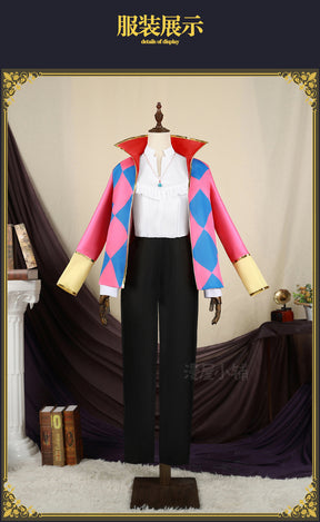 Howl Cosplay Costume Anime Full Set With Jacket Shirt Pants Necklace Earnings For Halloween Comic Con Big Size Howl Outfits
