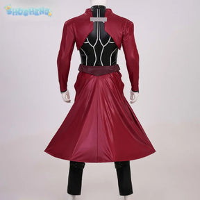 Anime Fate/stay nigh EMIYA Cosplay Arche Costume Black leather top apron pants set Halloween party handsome men women uniform