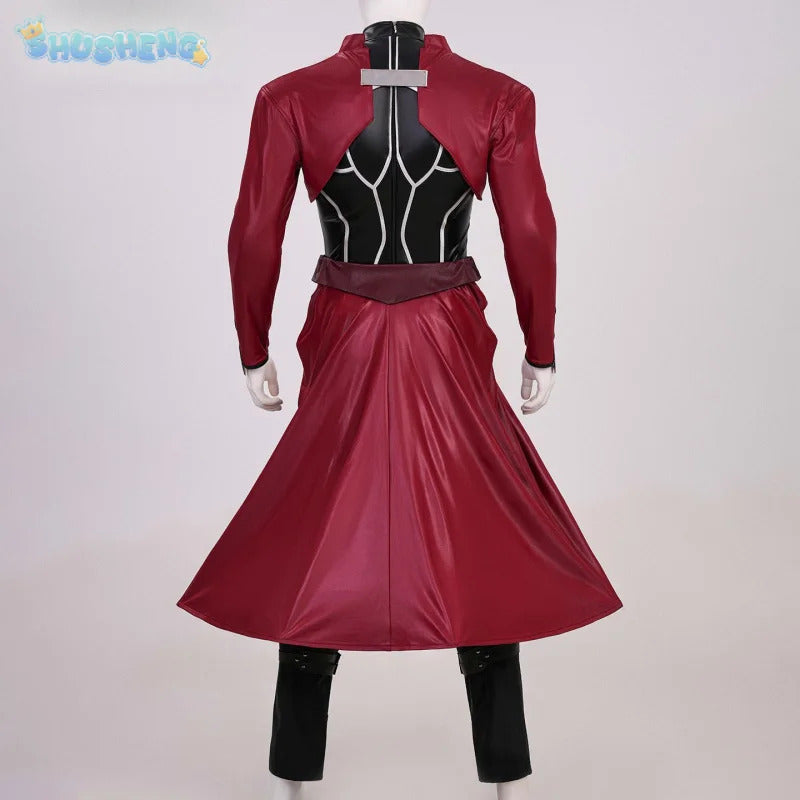 Anime Fate/stay nigh EMIYA Cosplay Arche Costume Black leather top apron pants set Halloween party handsome men women uniform
