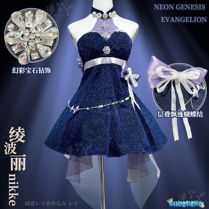 Ayanami Rei Purple Sexy Dress Cosplay Anime NIKKE：The Goddess of Victory Costume Prop Dress Woman Halloween Customized