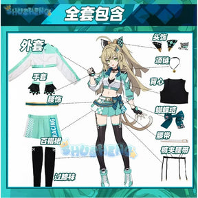 Genshin Impact Kirara Racing Suits Women Cosplay Costume Game Anime Party Uniform Hallowen Play Role Clothes Clothing Shusheng