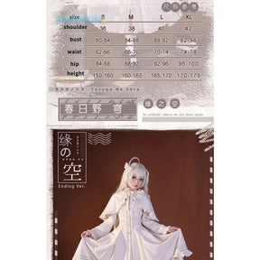 Kasugano so cosplay anime yosuno Sora costume high quality rabbit ear cloak Lolita white dress Halloween uniform in stock