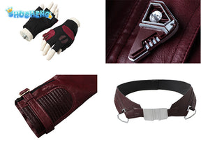 Star-Lord Costume Cosplay Movie Star-Lord Red Leather Jacket Pants Set Halloween Costume Man