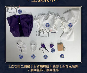 Game Reverse:1999 Tuesday Christine Cosplay Costume St. Pavlov Foundation Deep Purple Maid Dress Woman Sexy Cute Party Suit