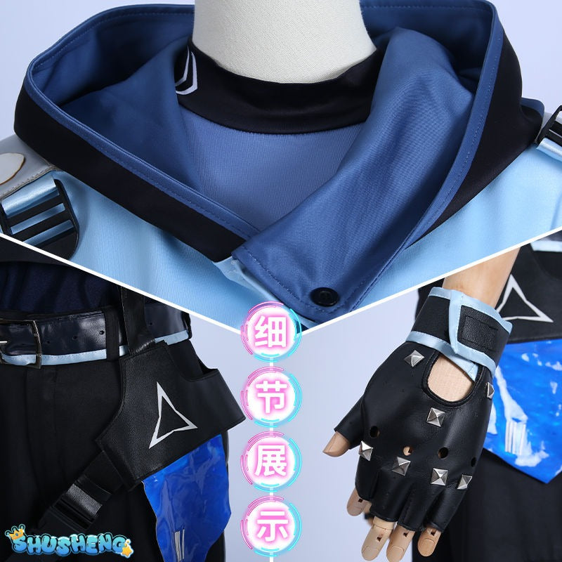 Valorant Jett Cosplay Costume Women Halloween Outfits Full Set Uniform Suit Party Role Play Clothing