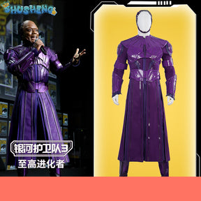 Adult Halloween Guardians Vol.3 High Evolutionary Cosplay Costume Purple Leather Coat High Evolutionary Suit Breastplat Helmets