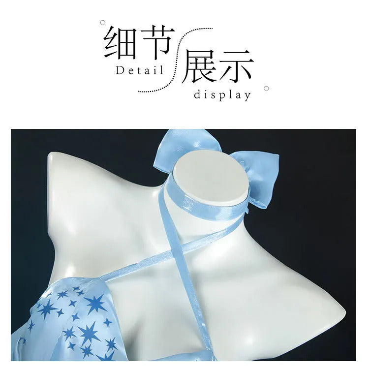 Shusheng-N Re:ZERO - Starting Life in Another World Emilia Cosplay Costume Crystal Dress Halloween Party Role Play Outfit Women