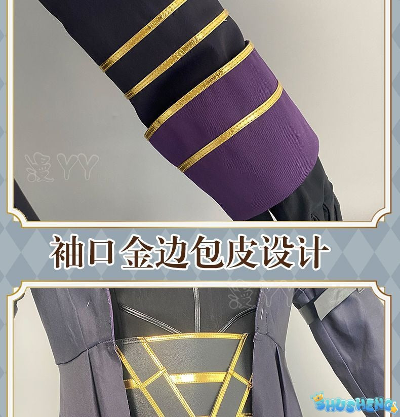 Kagenou Cid Cosplay Costume Anime The Eminence In Shadow Minoru Kageno Black Uniform Shadow Garden Cloak Belt Gloves Outfit