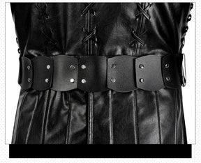 Geralt Witcher 3 Wild Hunt Cosplay Geralt Costume Men Handsome Black Leather Coat Belt Gloves Party Halloween Uniform Full Set
