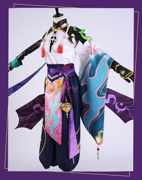 Genshin Impact Xiao Cosplay Costume Kimono Uniform Shoes Wig Mask Cosplay Anime Game Halloween Costumes for Men Women