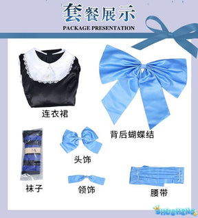 Stocking Anarchy Cosplay Panty & Stocking Black Dress Uniform Long Blue Halloween Party Outfits for Women