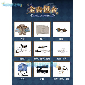 Identity V Naib Subedar Mercenary Game Suit Gorgeous Handsome Uniform Cosplay Costume Halloween Party Outfit Men