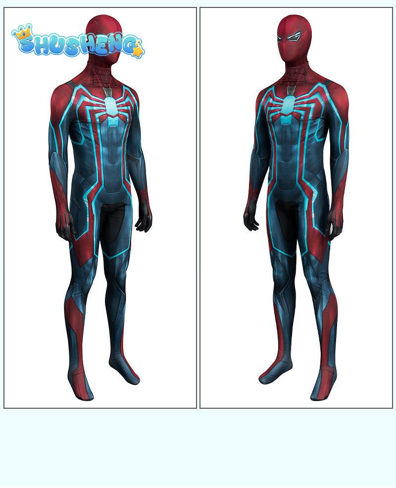 PS4 Velocity Spiderman Costume Cosplay Spandx 3D Printed PS4 Superhero Halloween Costume Zentai Outfits Spiderman Bodysuit Adult