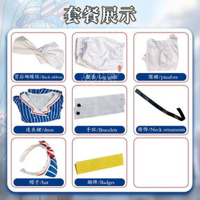 Hatsune Miku Cosplay Costume Anime Mesmerizer Uniform Women Striped Maid Dress Suit Halloween Christmas Carnival Party Dress