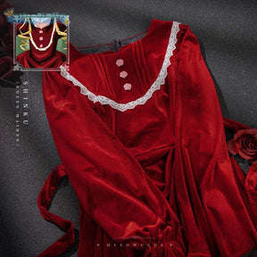 Rozen Maiden Shinku Cosplay Pure Rubin Costume Cloak accessories Props Halloween carnival gorgeous red oversized dress set