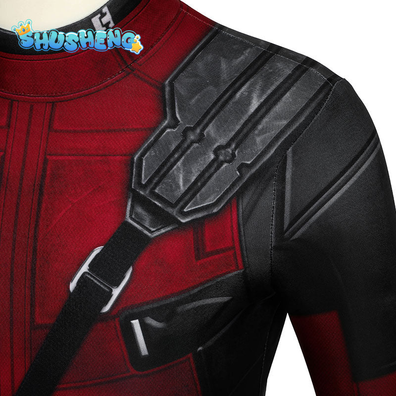 Anime Kids Adult Superhero Deadpool Cosplay Costumes Bodysuit Attached Mask Suits Halloween Party for Boy Girls