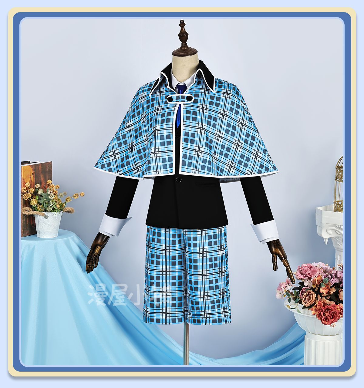 Hotori Tadase Cosplay Anime Shugo Chara! Costume Shawl Blue School Uniform Pant Suit Shirt Shorts Tie Roleplay Suits