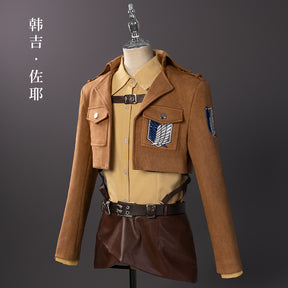 Anime  Cos  Attack On Titan Eren Jaeger Hange Zoe Cosplay Costume Survey Corps Mikasa·Ackerman Armin Arlert Full Set Women Men Cos