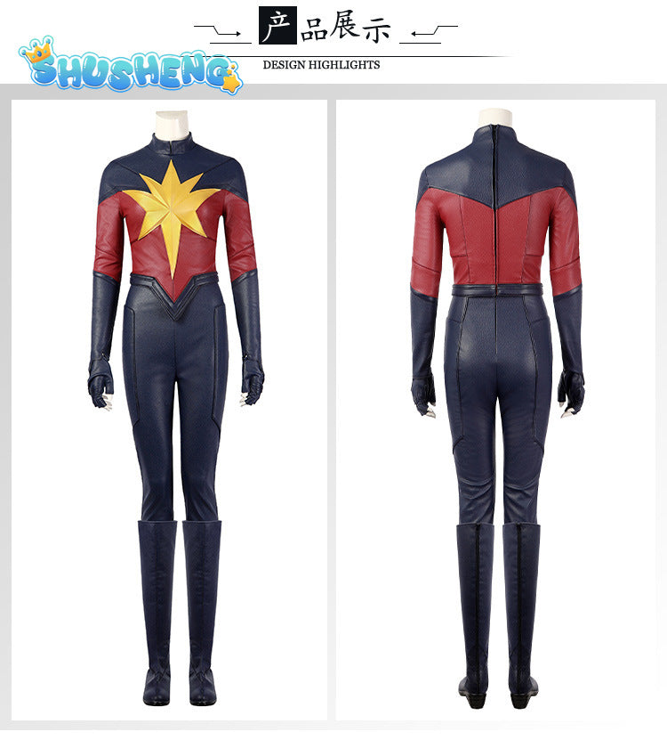 Carol Cos Danvers Cosplay Costume Jumpsuit Disguise Adult Women Outfits Superhero Female Fantasia Halloween Carnival Party Suit