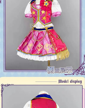 Anime Nijino Yume Aikatsu Stars! Cosplay Costume Cute New Pink Lolita Campus Dress Halloween Party Props Wig Women's Set