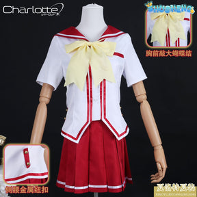 Charlotte Nao Tomori Nao Cosplay Anime Costume Wig Women JK School Uniform Outfit Charlotte Cos Wig Halloween Party Sailor Suit