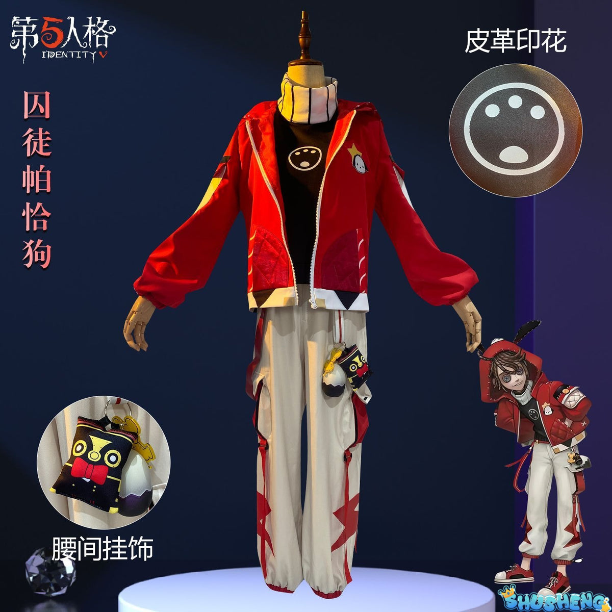 Prisoner Luca Balsa Cosplay Game Identity V Cosplay Costume Red Uniforms Coat Hat Wig Suits Party Play Clothes for Men Women