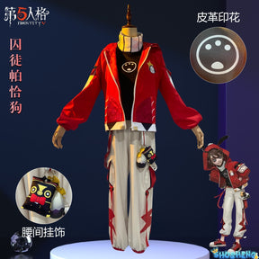 Prisoner Luca Balsa Cosplay Game Identity V Cosplay Costume Red Uniforms Coat Hat Wig Suits Party Play Clothes for Men Women