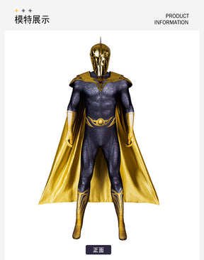 Halloween Doctor Fate Cosplay Costume Hero Jumpsuit With Helmet Cape Movie Black Teth Adam Cosplay Men Suit Custom Made