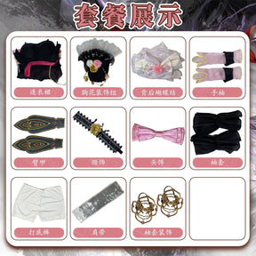 Anime Kurumi Cosplay Game Naraka: Bladepoint Costume HuTao Pink Dress Outfit Suit Halloween Party Role Play Prop for Woman