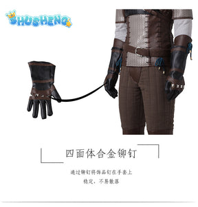 Game Witcher 3 Cosplay Costume Wild Hunt Geralt of Rivia Adult Man Hero Suit Leather Jacket Coat Halloween