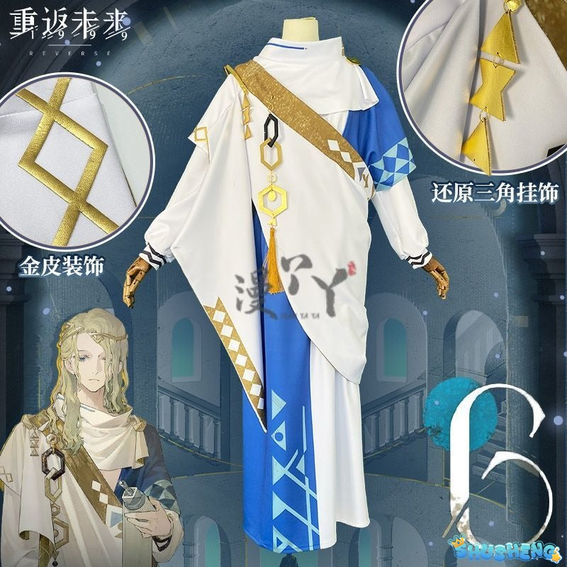 Six Cosplay Anime Reverse:1999 Cosplay Costume Prisoner 6 Dress 37 Cosplay DRESSES Cloak Headwear Uniform Set for Woman Man