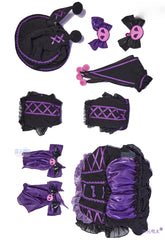 Anime Kuromi Cosplay The little witch Costume Halloween Carnival Sweet Lolita Dress Hat Accessories Socks Prop Kuromi Gothic Set