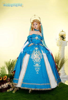 Zelda Cosplay Costume Halloween party wig Elf ears Accessories gorgeous cute Lolita dress Zelda princess Woman set