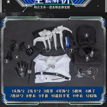 Game Arknights logos cosplay aefanyl costume fashionable handsome cloak ring gloves props set Halloween party Woman Man uniform