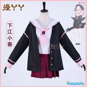 Blue Archive Shimoe Koharu Cosplay Costume Sailor Uniform Suit With Hat Wing Women Girl Halloween Party Outfit Headwear
