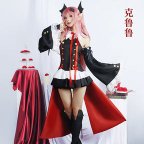 Krul Tepes Cosplay Seraph of The End Seraph of The End Vampire Uniform Wig Dress Headwear Cos Halloween Party Carnival Party Set