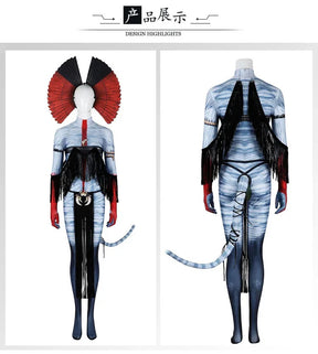 Shusheng-R Avatar:Fire and Ash Neytiri te Ckaha Mo'at’ite Cosplay Costume Tail Zentai Female Halloween Party Bodysuit
