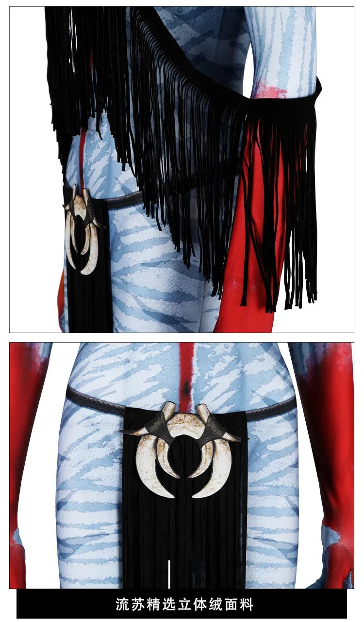 Shusheng-R Avatar:Fire and Ash Neytiri te Ckaha Mo'at’ite Cosplay Costume Tail Zentai Female Halloween Party Bodysuit