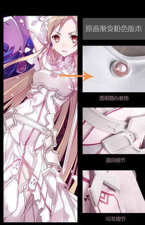Sword Art Online Yūki Asuna Cosplay Yuuki Asuna SAO Costume Women Dress High Quality Uniform Headwear Gloves Armor Halloween Set