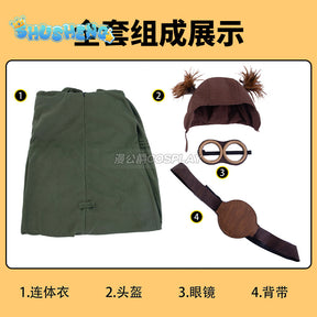 Little Nightmares III 3 Alone Cosplay Costume Green Jumpsuit Hat Cap Head Cover Bag Helmets Glasses Halloween Party Outfits