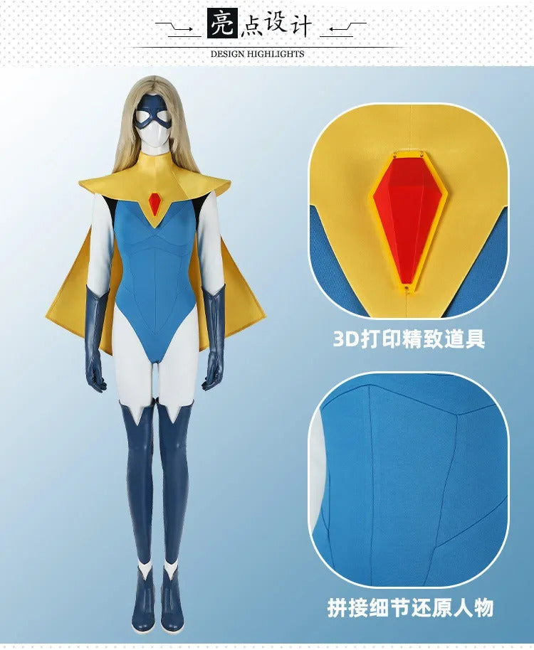 Shusheng-R Dispatch Blonde Blazer Cosplay Costume Superhero 3D Jumpsuit Shoes Sexy Women Zentai Female Halloween Party Bodysuit