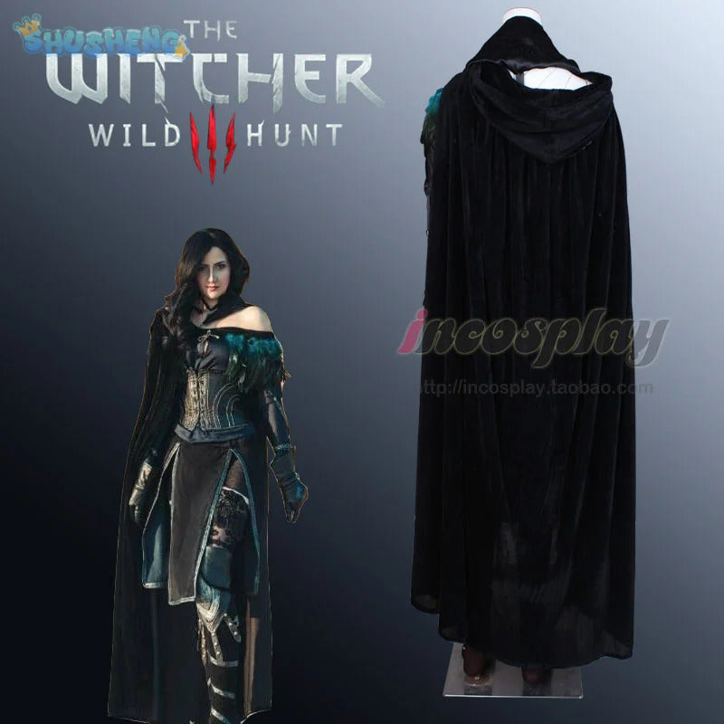Witcher 3 Wild Hunt Cosplay Yennefer of Vengerberg Costume Cloak apron gloves waistband Full set Halloween Party Woman uniform
