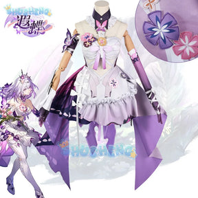 Shusheng-N  Honkai Star Rail Castorice Cosplay Costume Dress Uniform Headwear Halloween Party for Women Girls Carnival Cos Props