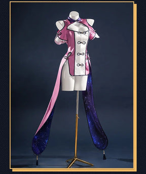 Shusheng-R Anime Date A Live Mukuro Hoshimiya Cosplay Costume Dress Spirit Form Outfit Lilac White Astral Qipao Halloween for Women Girls
