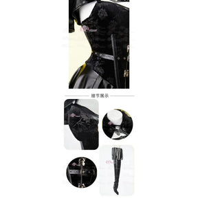 Witcher 3 Wild Hunt Cosplay Yennefer of Vengerberg Costume party Women sexy black leather lace dress jacket gloves socks set