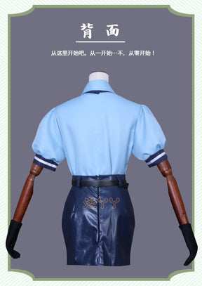 Anime Re:Life In A Different World From Zero Rem Cosplay Costume Wig Sexy Lady Police Officer Hat Uniform for Halloween Party