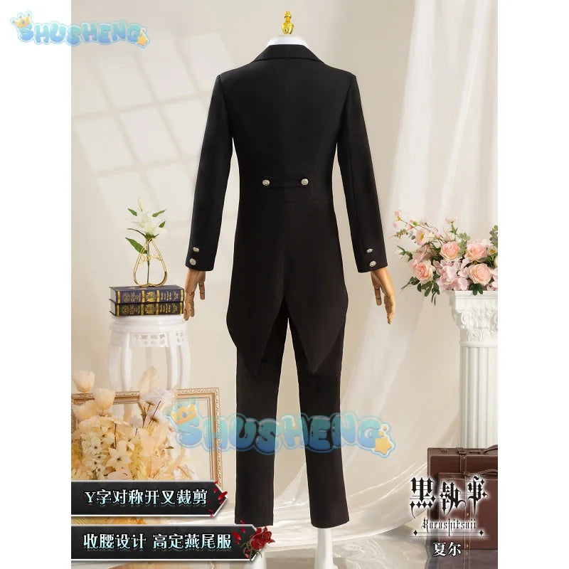 Anime Black Butler Ciel Phantomhive Sebastian Boarding School Chapter Uniform Suit Cosplay Costume Halloween Party Outfit