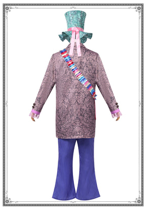 Alice in Wonderland cosplay hat man costume, Mad Hatter movie character play dress-up suit