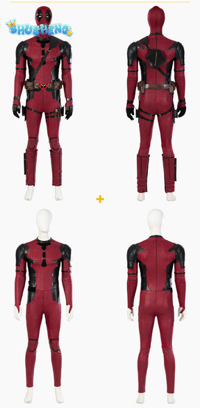 Deadpool Costume Cosplay Kids Adult Suit Anime Superhero Halloween Death Waiter Spandex Adult Service Leotard Accessories Belt